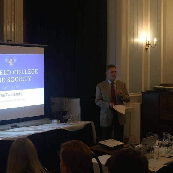 William Gee speaking at a tasting